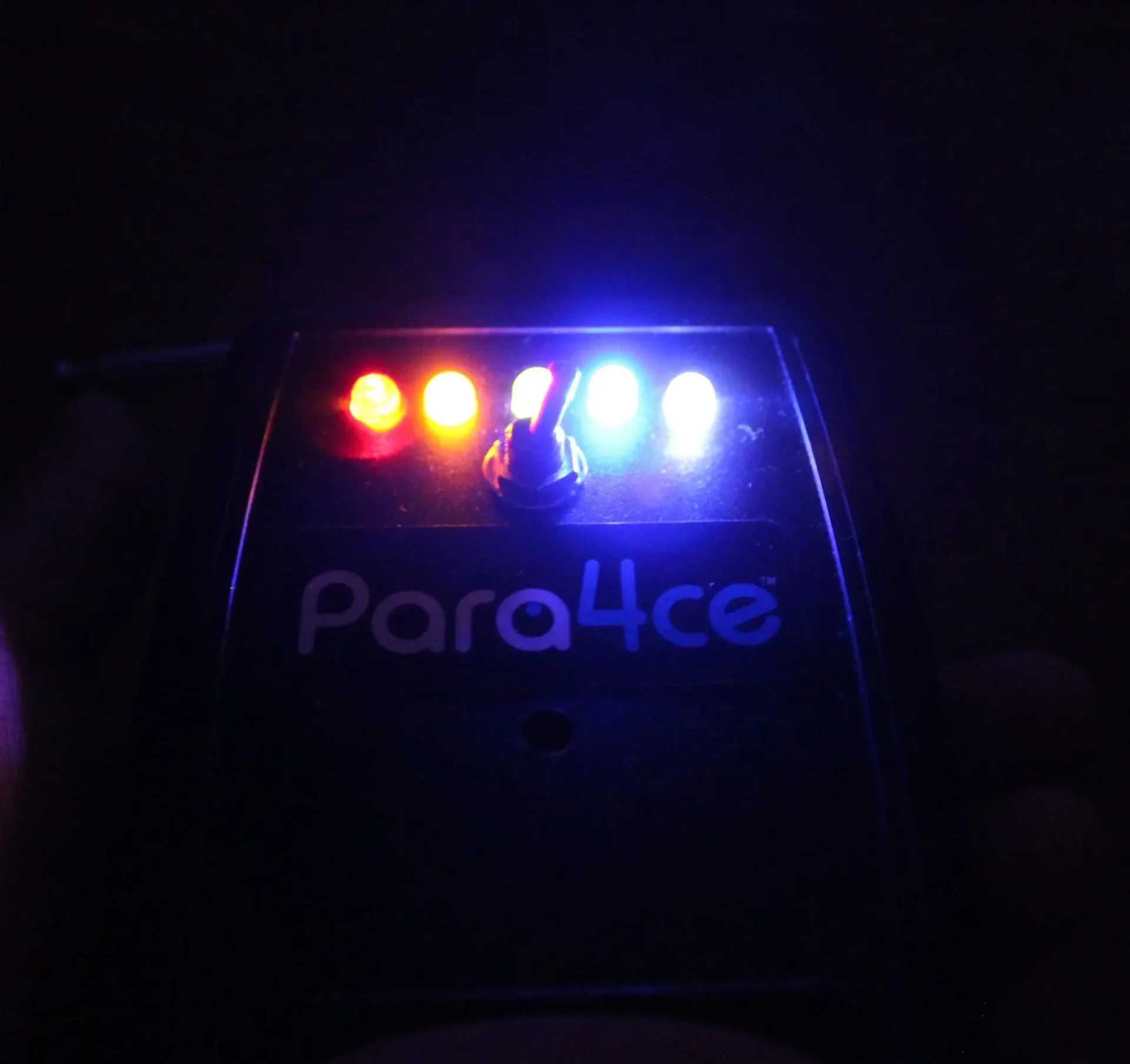 All of the lights lit up in the dark