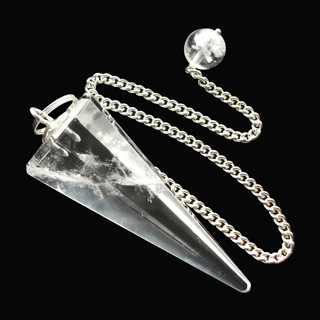 Clear crystal quartz pendulum for spirit talking
