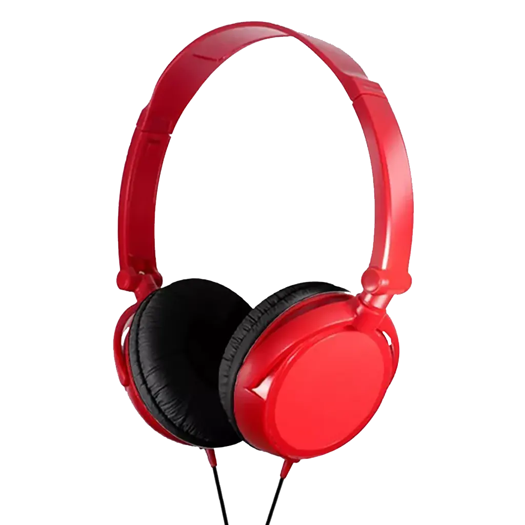 The headphones in black and red