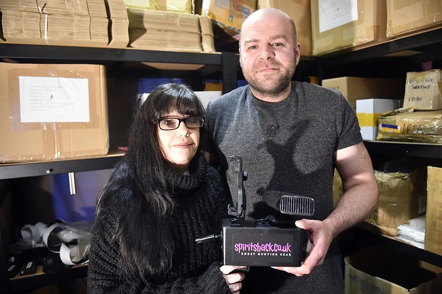 Sam Ashford and Kelly Woodcock holding one of our products