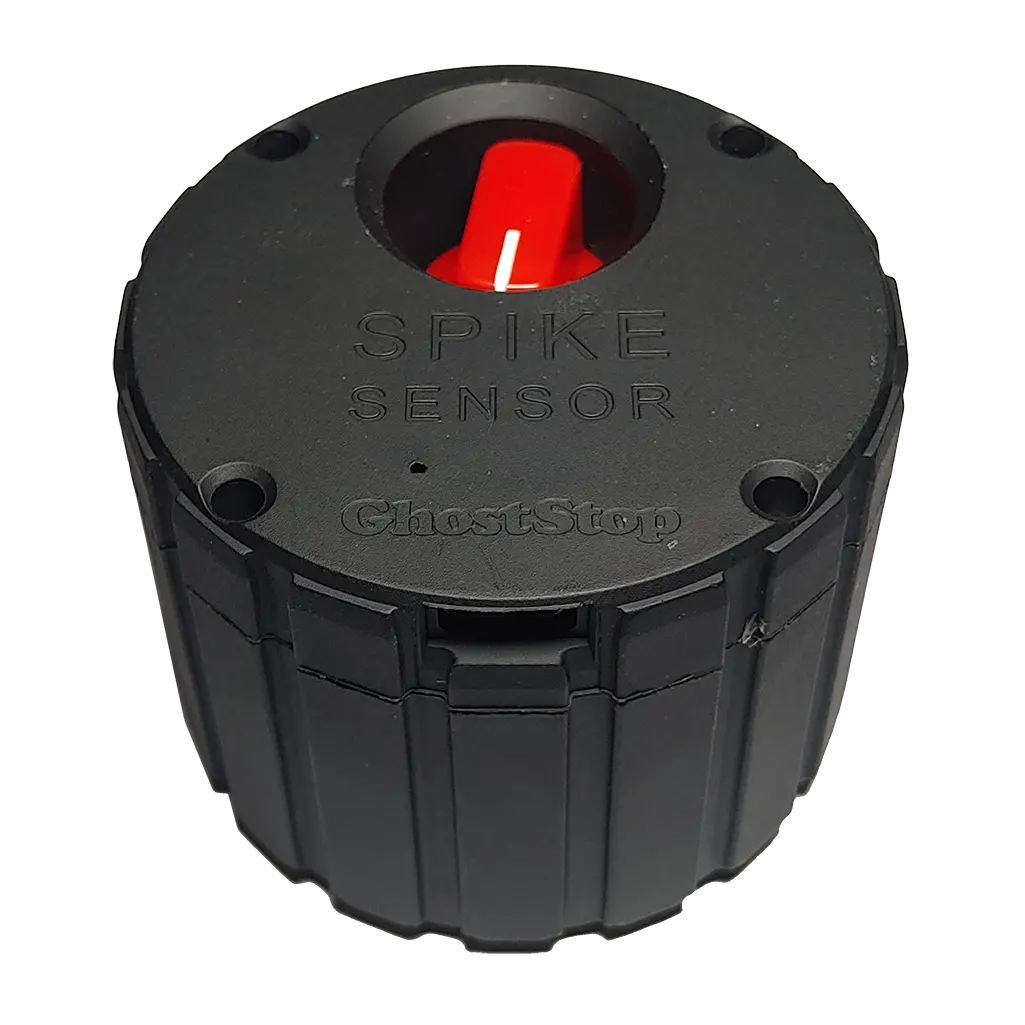 The back of the EVP sound meter showing the sensitivity switch