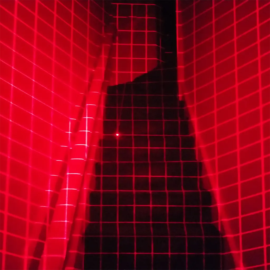 SpiritShack Laser Grid T20 pointed at some stairs