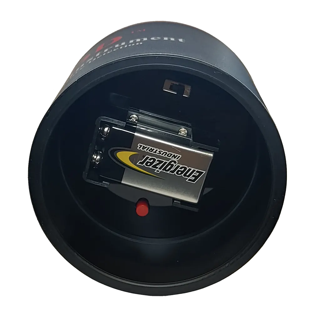 The underside of the pod showing the battery compartment