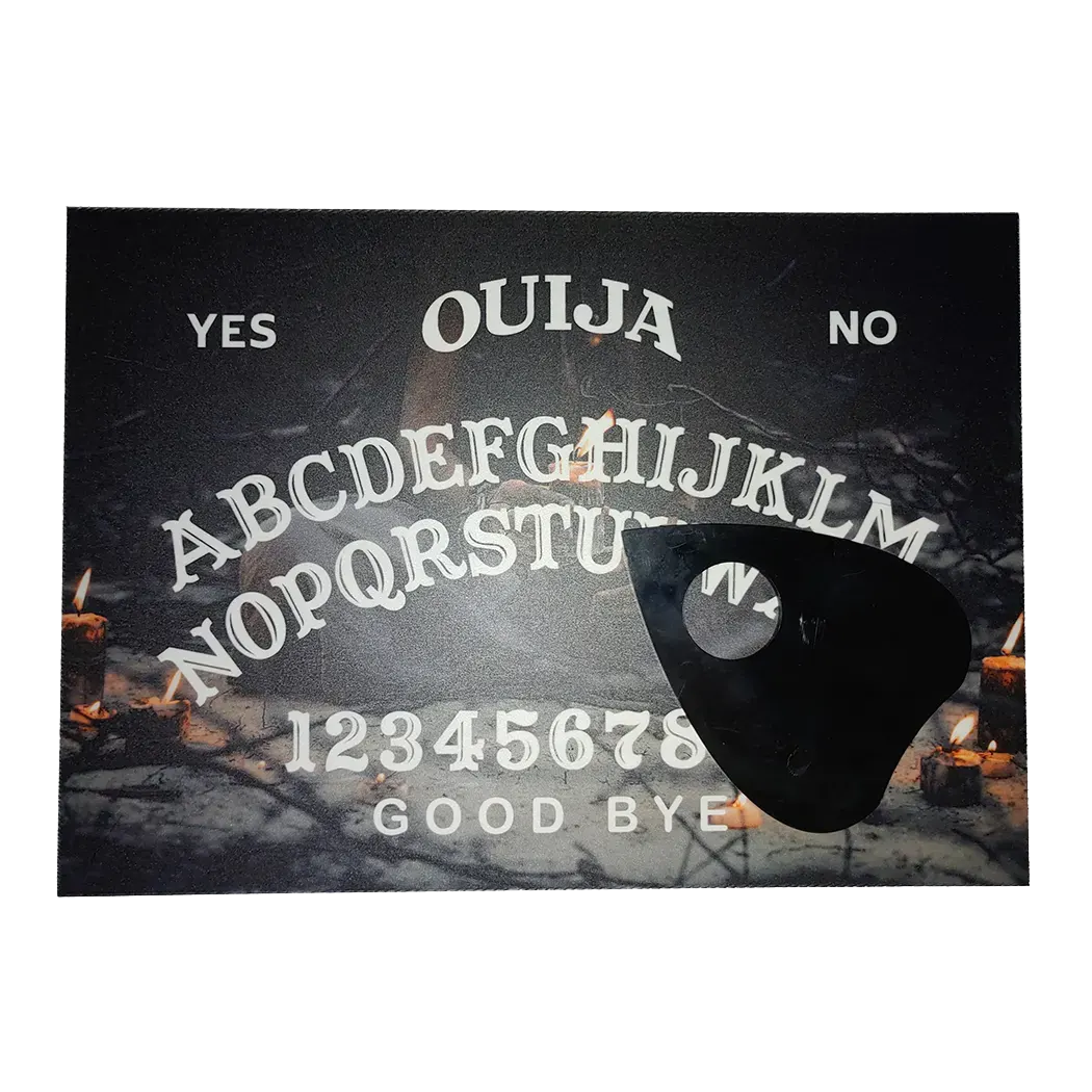 Witchcraft Ouija board with planchette for talking to spirits